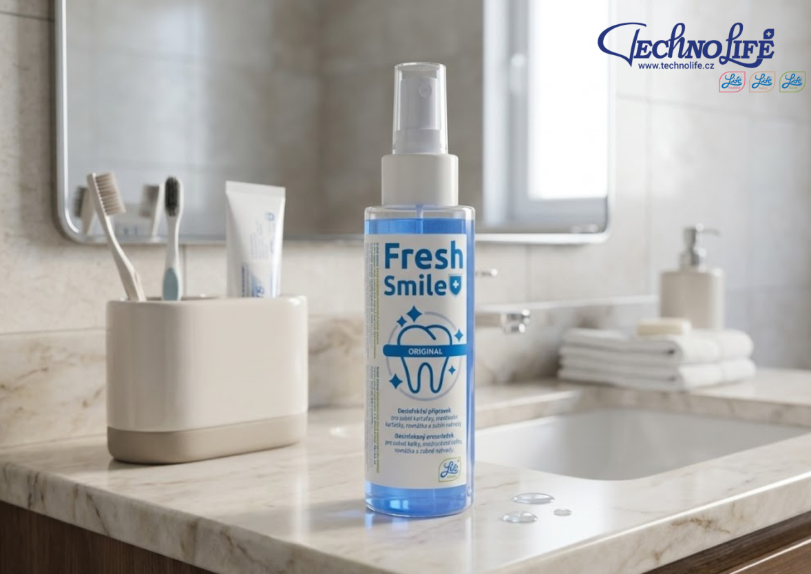 Čistý zubní kartáček za pár vteřin? Vyzkoušely jsme dezinfekční sprej Fresh Smile
